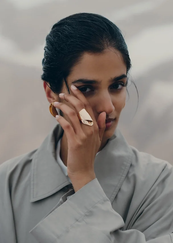 Éole Draped Ring Edition 24 carat gold gilded