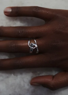 Éole Ring Edition Silver in rhodium plated brass