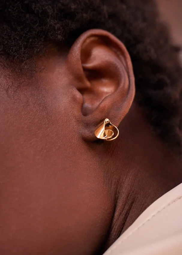 Éole Stud Earrings Edition 24 carat gold gilded