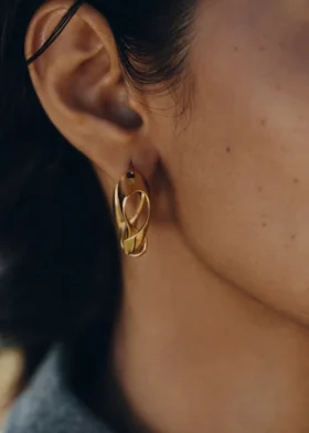 Éole Wavy Hoop Earrings Edition gilded