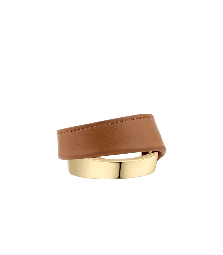 Ormé Cuff Edition Gold Gilded with Camel Leather