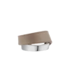 Ormé Cuff Edition Silver in rhodium with Taupe Leather