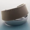 Ormé Cuff Edition Silver in rhodium with Taupe Leather