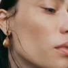Ormé Earrings Edition Gold Gilded with Camel Leather