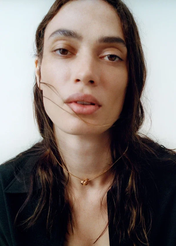 Ormé Necklace Edition Gold Gilded with Camel Leather