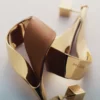 Ormé Pendant Earrings Edition Gold Gilded with Camel Leather