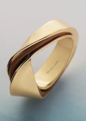 Ormé Ring Edition Gold Gilded with Camel Leather