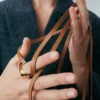 Ormé Ring Edition Gold Gilded with Camel Leather